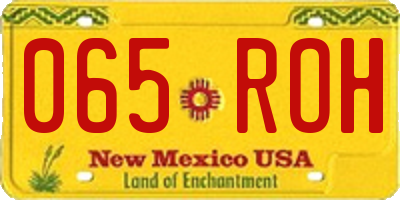 NM license plate 065ROH