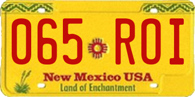 NM license plate 065ROI