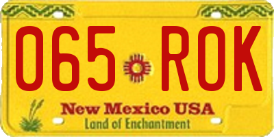 NM license plate 065ROK
