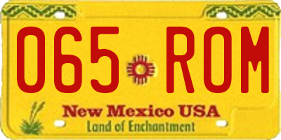 NM license plate 065ROM