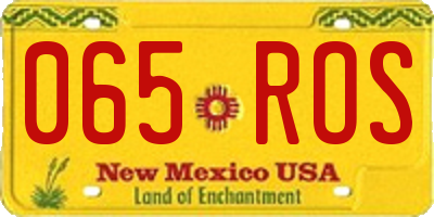 NM license plate 065ROS