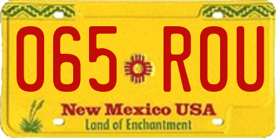 NM license plate 065ROU
