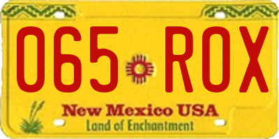 NM license plate 065ROX