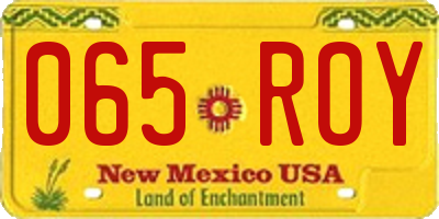 NM license plate 065ROY