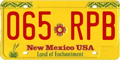 NM license plate 065RPB