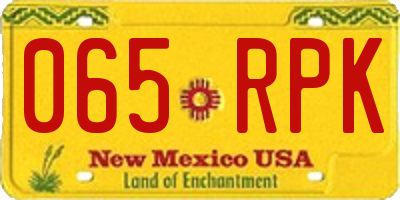 NM license plate 065RPK