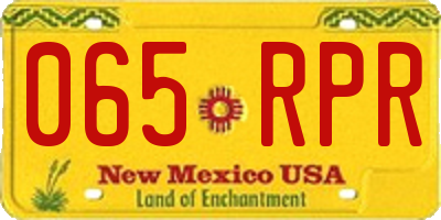 NM license plate 065RPR