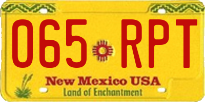 NM license plate 065RPT