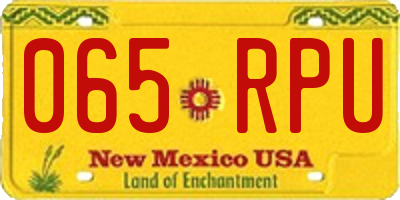 NM license plate 065RPU