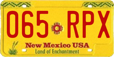 NM license plate 065RPX