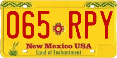 NM license plate 065RPY