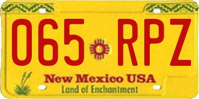 NM license plate 065RPZ