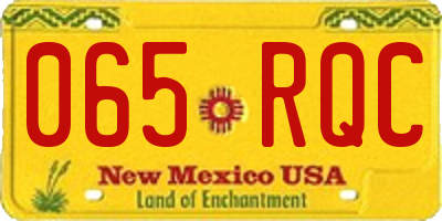 NM license plate 065RQC