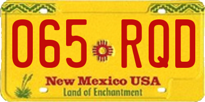 NM license plate 065RQD