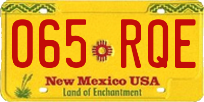 NM license plate 065RQE