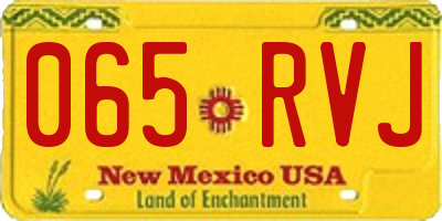 NM license plate 065RVJ