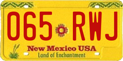 NM license plate 065RWJ