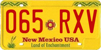 NM license plate 065RXV