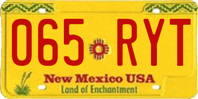 NM license plate 065RYT