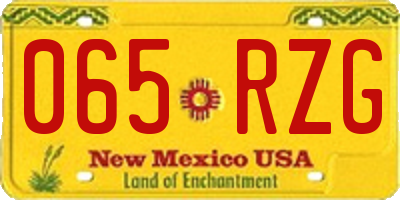 NM license plate 065RZG