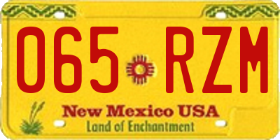 NM license plate 065RZM