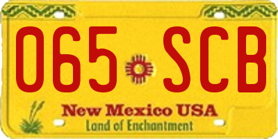 NM license plate 065SCB