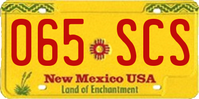 NM license plate 065SCS