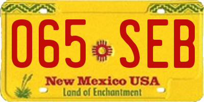 NM license plate 065SEB