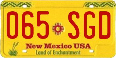 NM license plate 065SGD