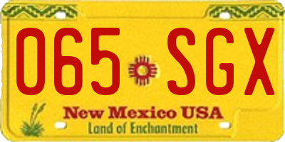 NM license plate 065SGX