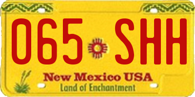 NM license plate 065SHH
