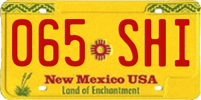 NM license plate 065SHI