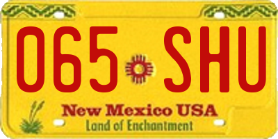 NM license plate 065SHU