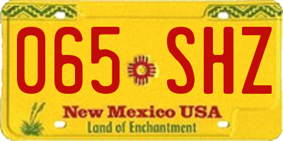 NM license plate 065SHZ