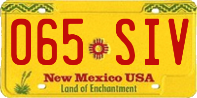 NM license plate 065SIV