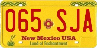 NM license plate 065SJA