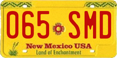 NM license plate 065SMD