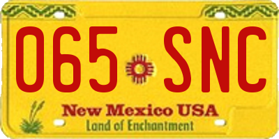 NM license plate 065SNC