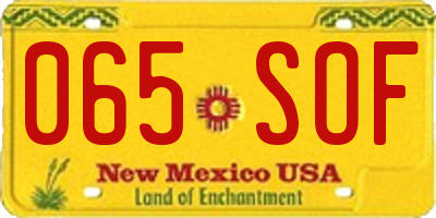 NM license plate 065SOF