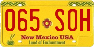 NM license plate 065SOH