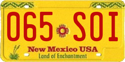 NM license plate 065SOI