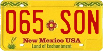 NM license plate 065SON