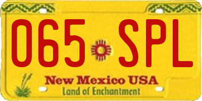 NM license plate 065SPL
