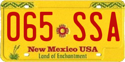 NM license plate 065SSA