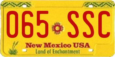 NM license plate 065SSC