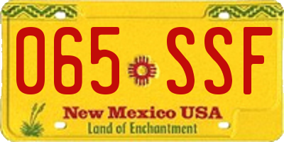 NM license plate 065SSF