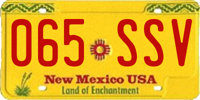NM license plate 065SSV