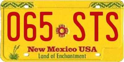 NM license plate 065STS
