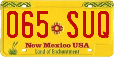NM license plate 065SUQ