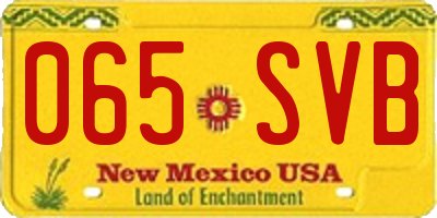 NM license plate 065SVB
